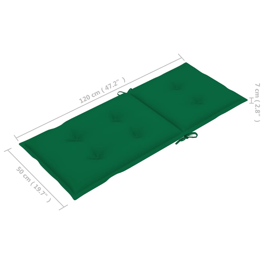 Gartenstuhlauflagen 6 Stk. Grün 120x50x7 cm