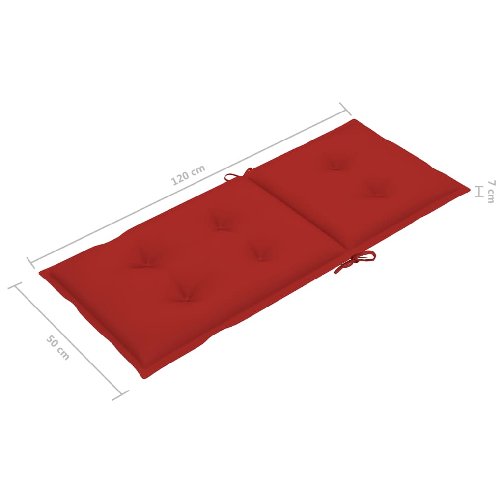 Gartenstuhlauflagen für Hochlehner 6 Stk. Rot 120x50x7 cm Stoff