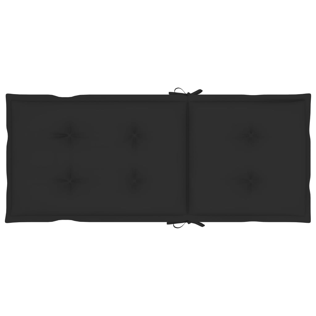 Gartenstuhlauflagen 4 Stk. Schwarz 120x50x7 cm