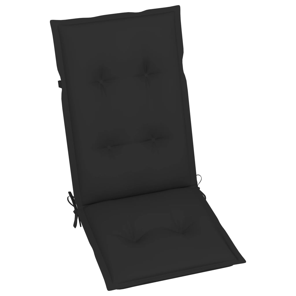 Gartenstuhlauflagen 4 Stk. Schwarz 120x50x7 cm