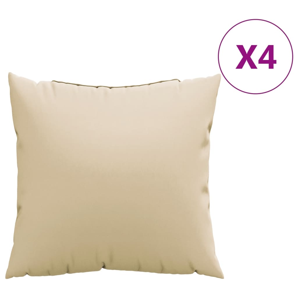 Zierkissen 4 Stk. Beige 40x40 cm Stoff