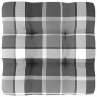 Thumbnail for Palettenkissen Grau Karomuster 50x50x10 cm Stoff
