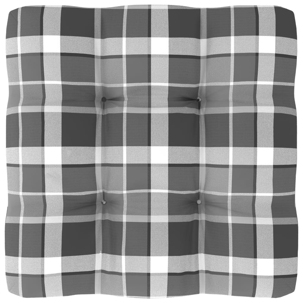 Palettensofa-Kissen Grau Karomuster 60x60x10 cm