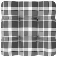 Thumbnail for Palettensofa-Kissen Grau Karomuster 60x60x10 cm