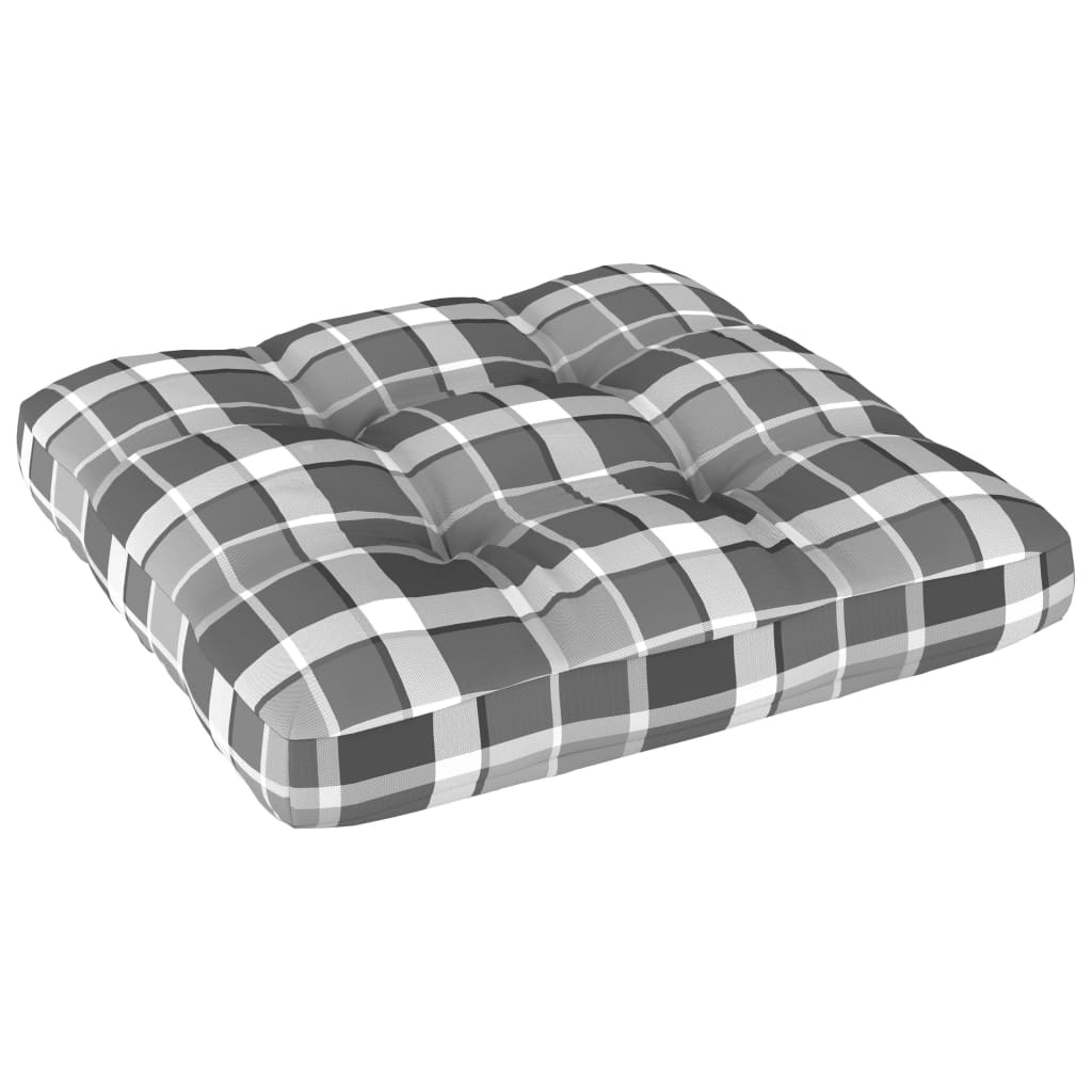 Palettensofa-Kissen Grau Karomuster 60x60x10 cm