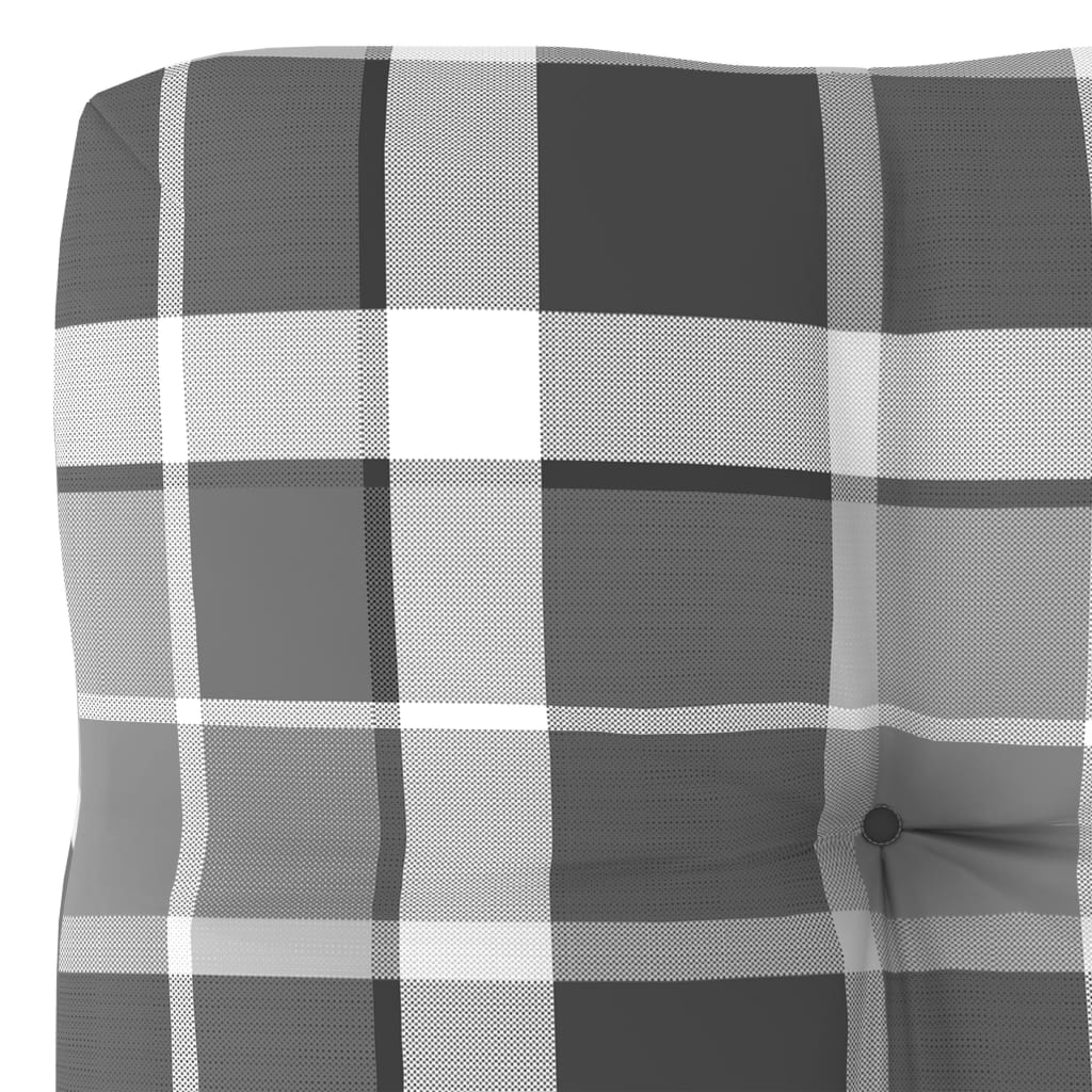 Palettensofa-Kissen Grau Karomuster 60x60x10 cm