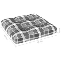 Thumbnail for Palettensofa-Kissen Grau Karomuster 60x60x10 cm