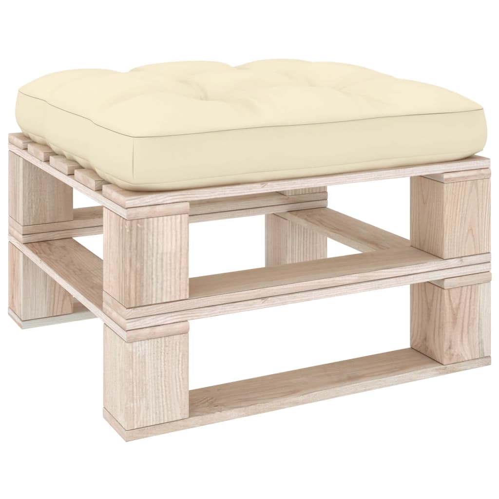 Palettenkissen Creme 70x70x10 cm Stoff