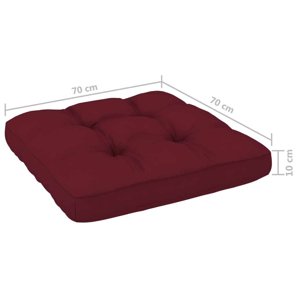 Palettensofa-Kissen Weinrot 70x70x10 cm