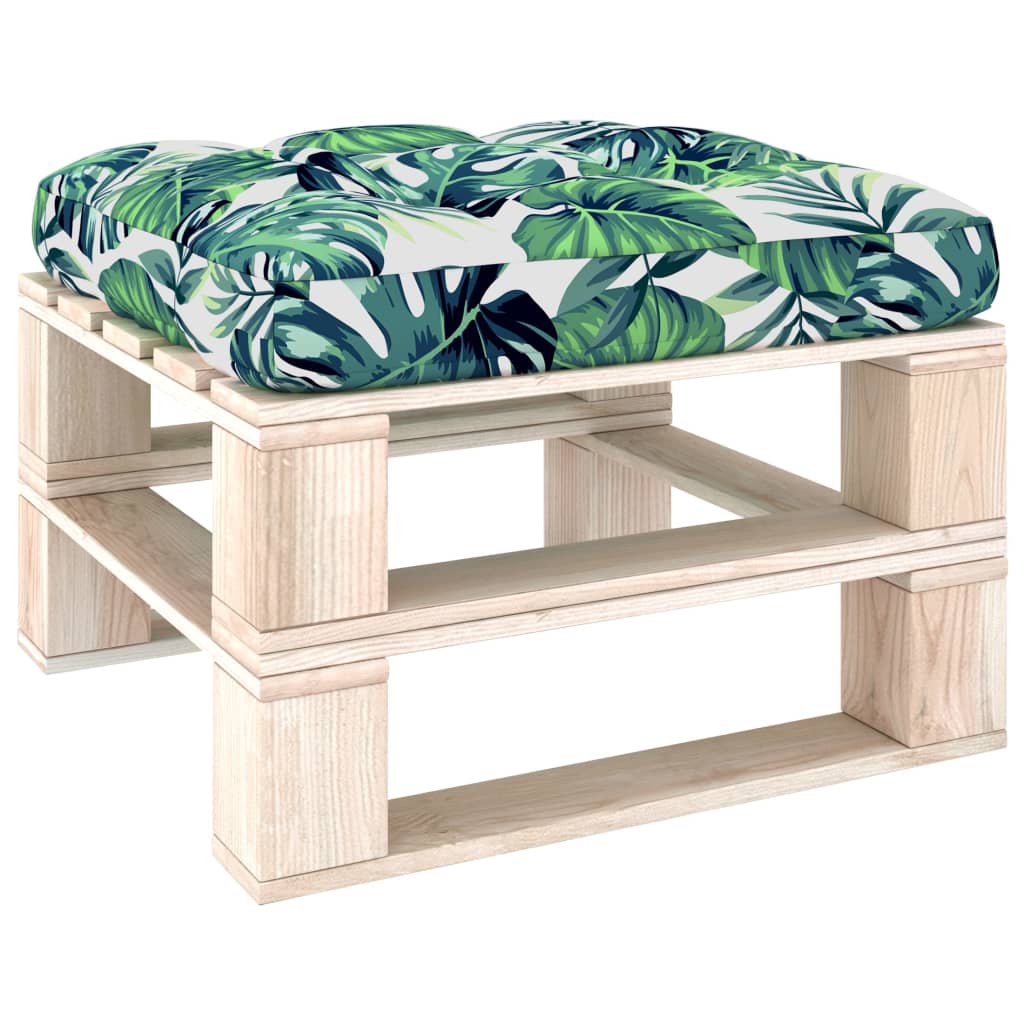 Palettensofa-Kissen Blattmuster 70x70x10 cm