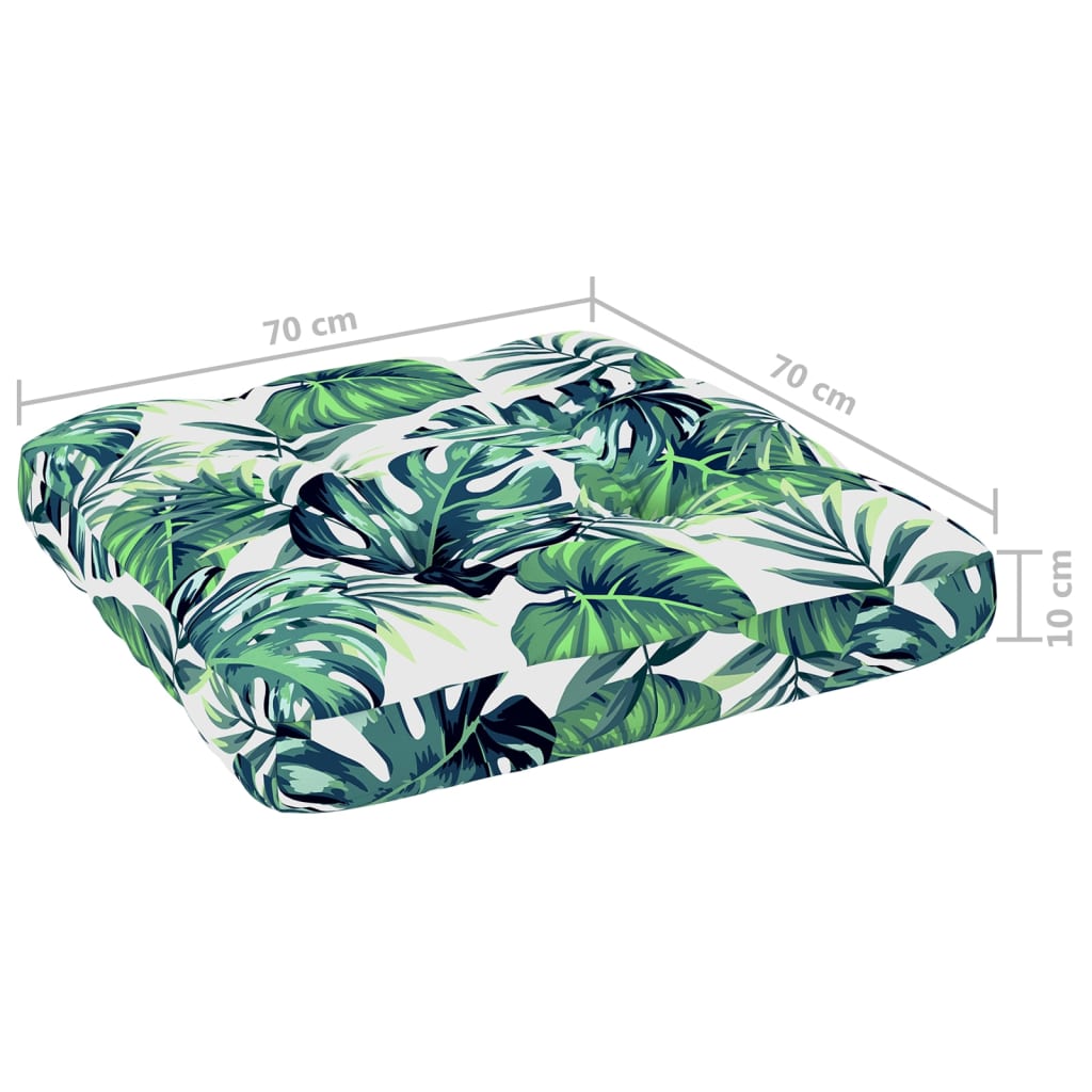 Palettensofa-Kissen Blattmuster 70x70x10 cm