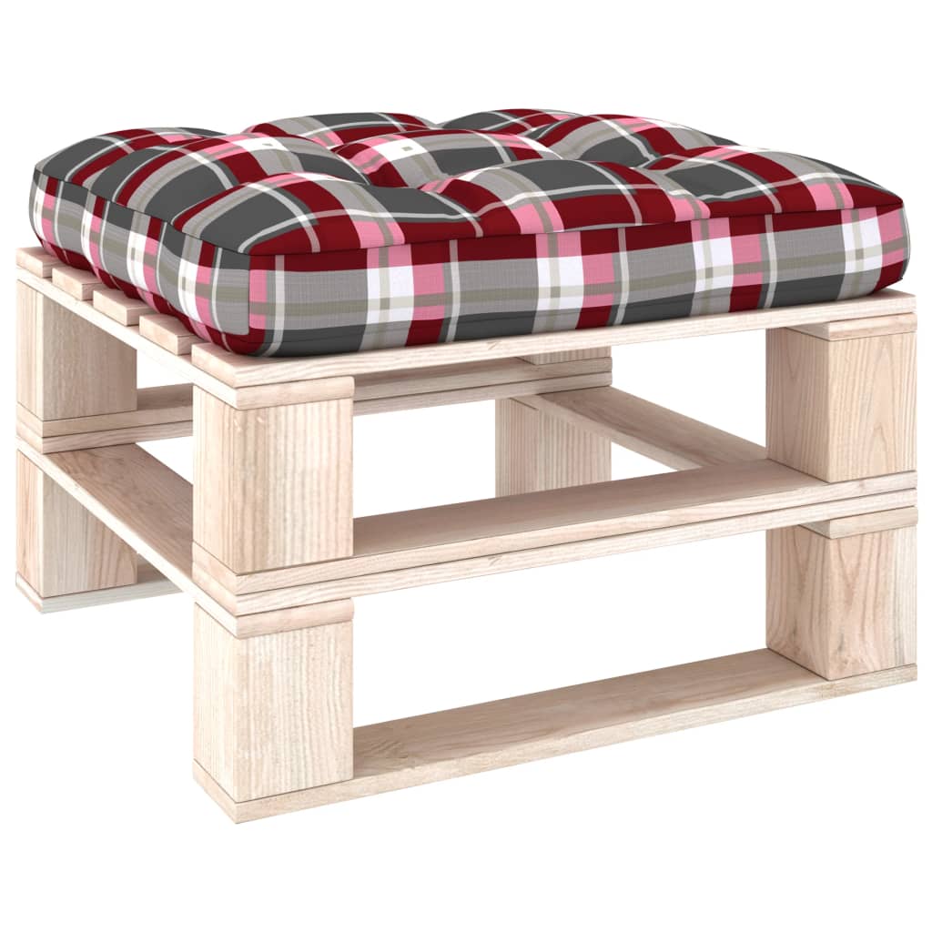Palettensofa-Kissen Rot Karomuster 70x70x10 cm