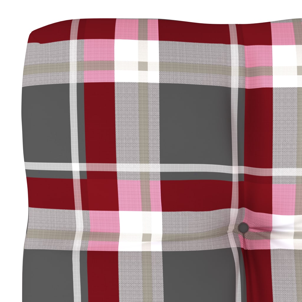 Palettensofa-Kissen Rot Karomuster 70x70x10 cm