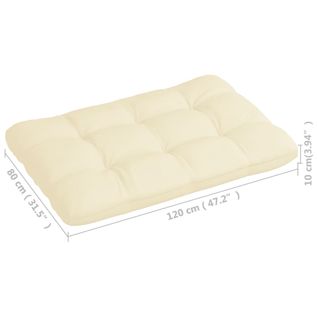 Palettensofa-Kissen Creme 120x80x10 cm