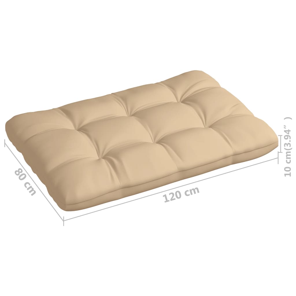 Palettensofa-Kissen Beige 120x80x10 cm