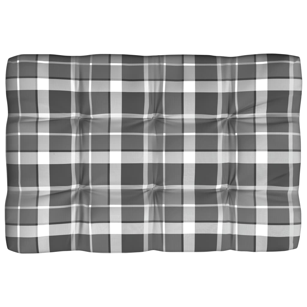 Palettensofa-Kissen Grau Karomuster 120x80x10 cm