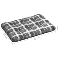 Thumbnail for Palettensofa-Kissen Grau Karomuster 120x80x10 cm
