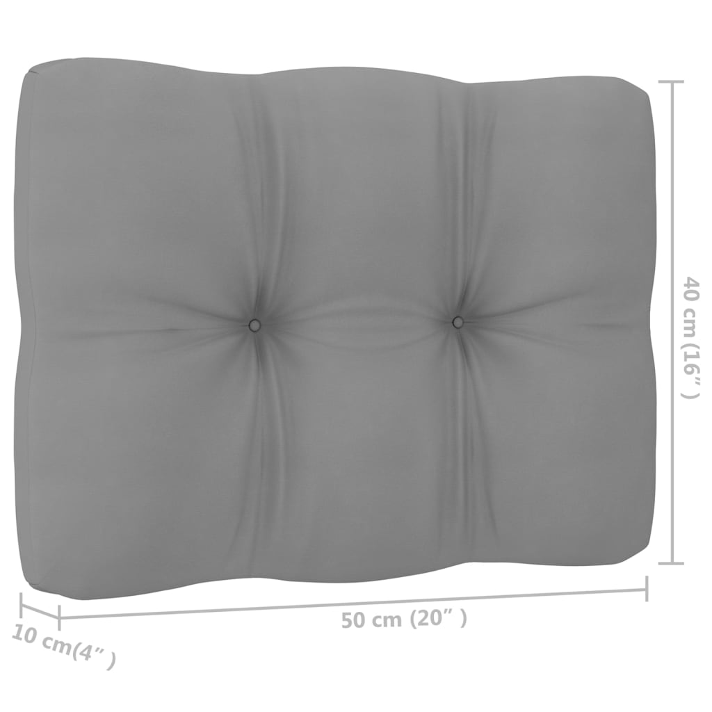 Palettensofa-Kissen Grau 50x40x10 cm
