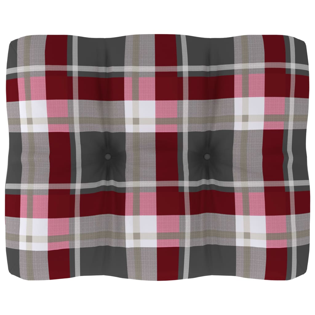 Palettensofa-Kissen Rot Karomuster 50x40x10 cm