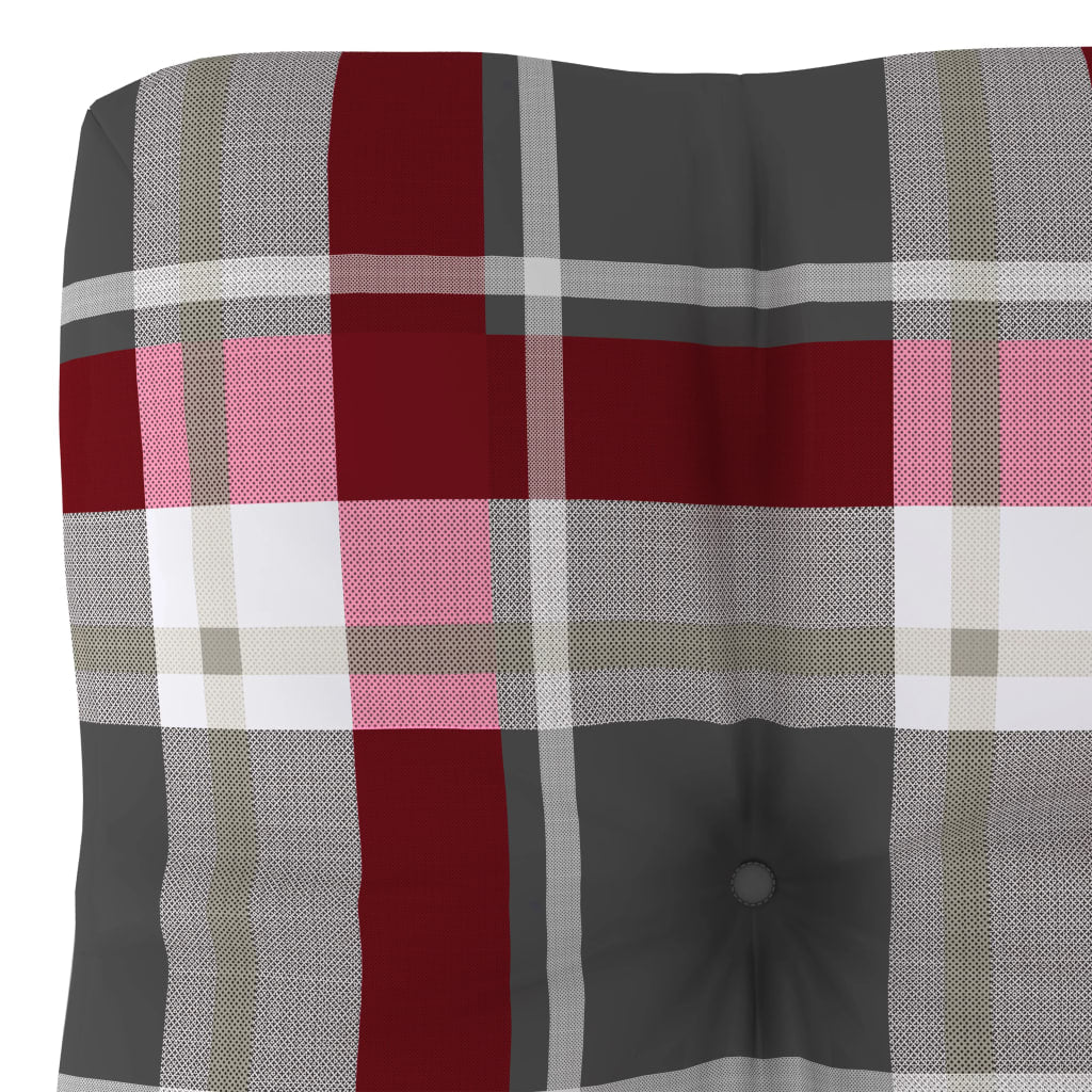 Palettensofa-Kissen Rot Karomuster 50x40x10 cm