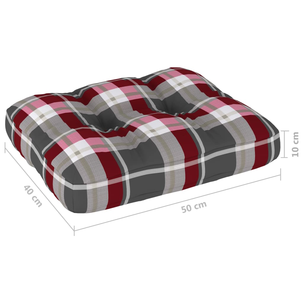 Palettensofa-Kissen Rot Karomuster 50x40x10 cm