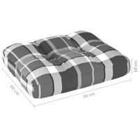 Thumbnail for Palettenkissen Grau Karomuster 50x40x10 cm Stoff