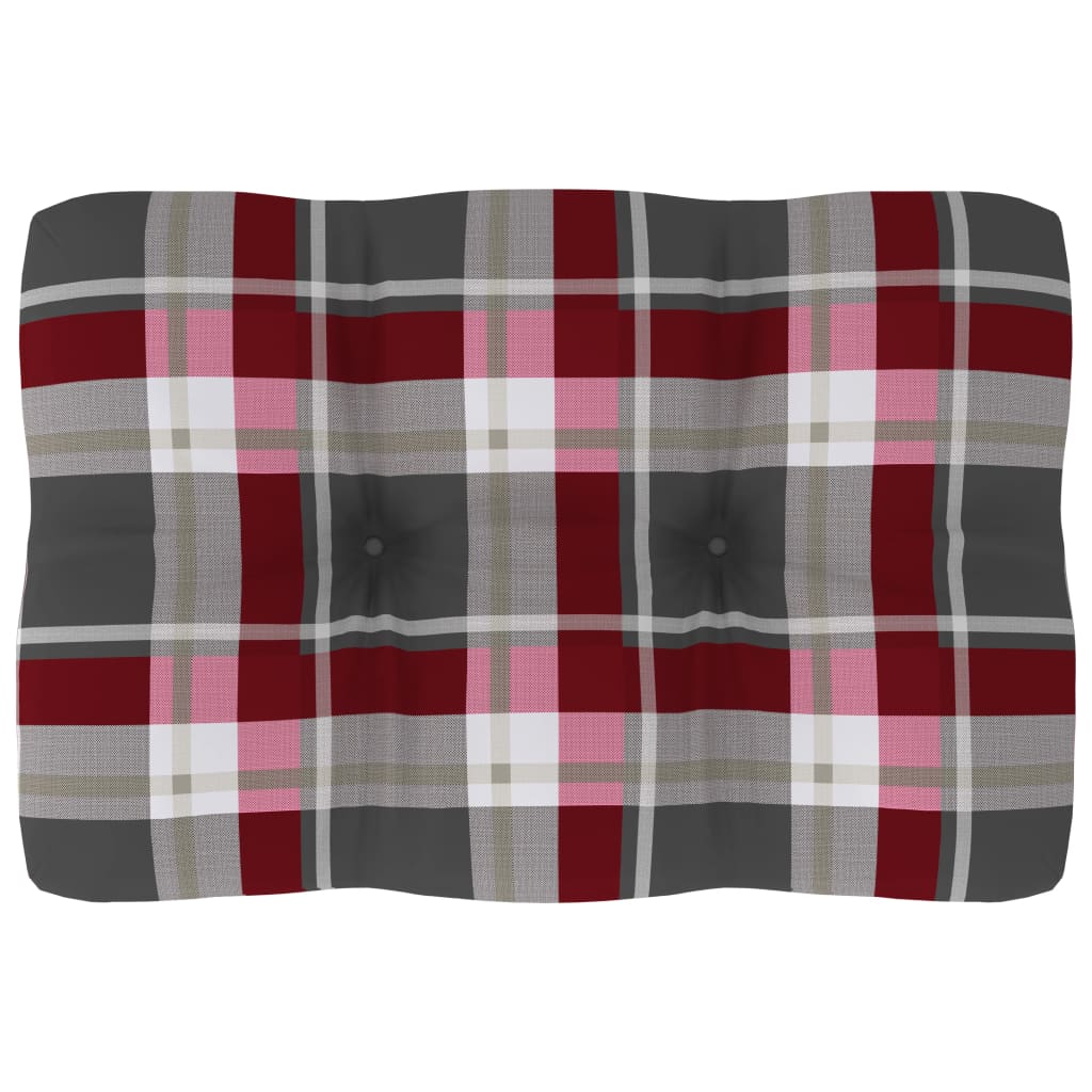 Palettensofa-Kissen Rot Karomuster 60x40x10 cm