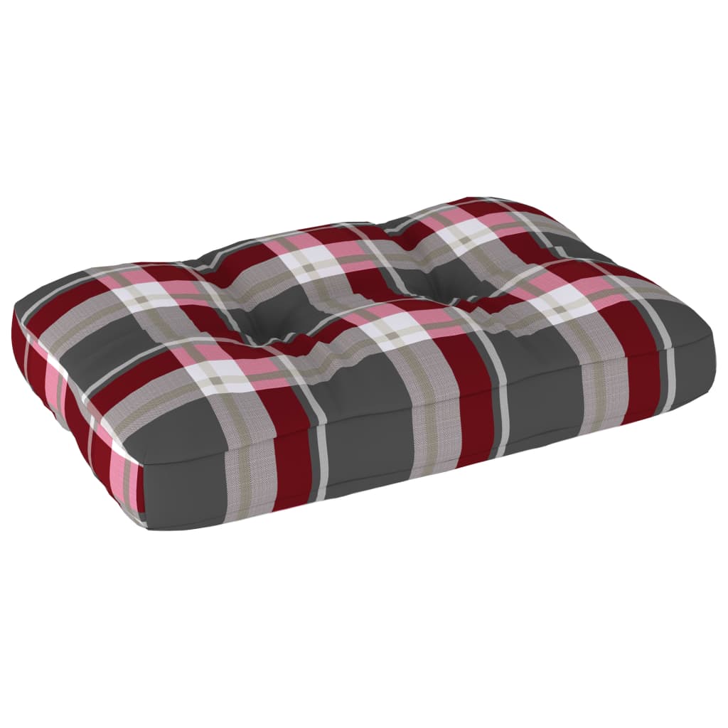 Palettensofa-Kissen Rot Karomuster 60x40x10 cm