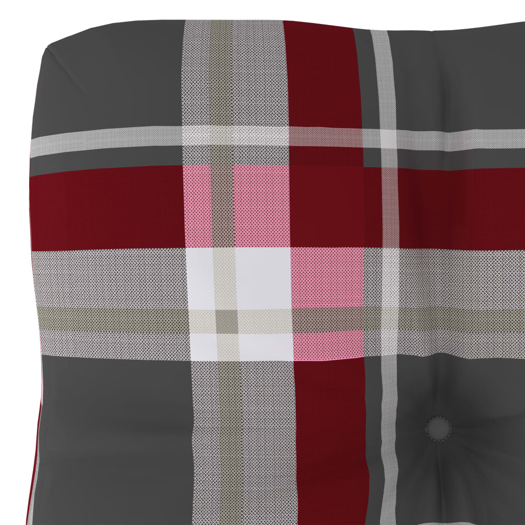 Palettensofa-Kissen Rot Karomuster 60x40x10 cm