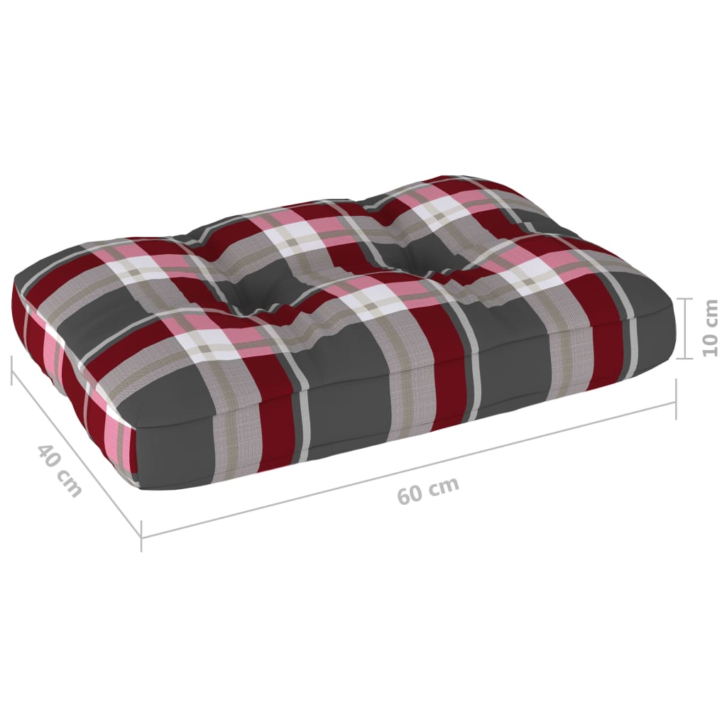 Palettensofa-Kissen Rot Karomuster 60x40x10 cm