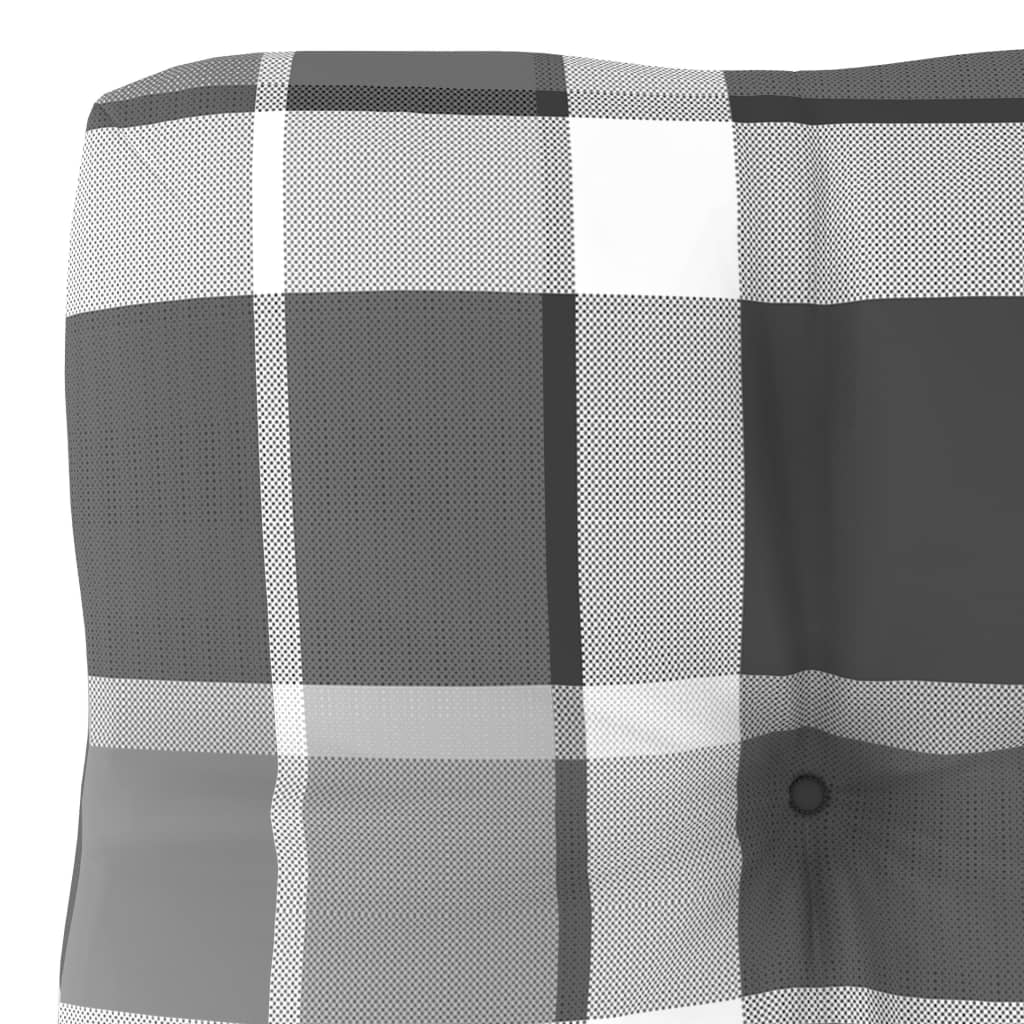 Palettenkissen Grau Karomuster 60x40x10 cm Stoff