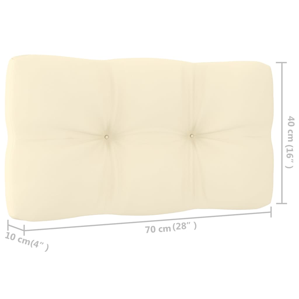 Palettensofa-Kissen Cremeweiß 70x40x10 cm