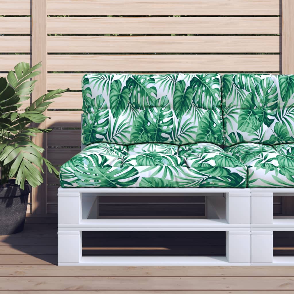 Palettensofa-Kissen Blattmuster 70x40x10 cm