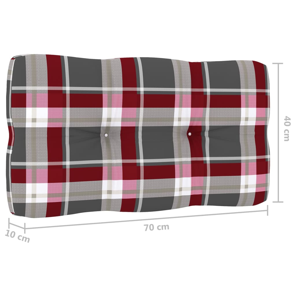 Palettensofa-Kissen Rot Karomuster 70x40x10 cm