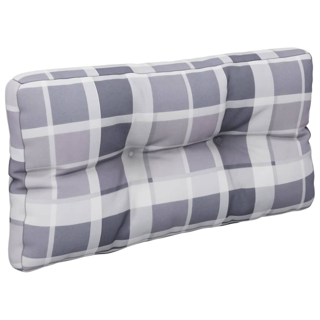 Palettensofa-Kissen Grau Karomuster 70x40x10 cm