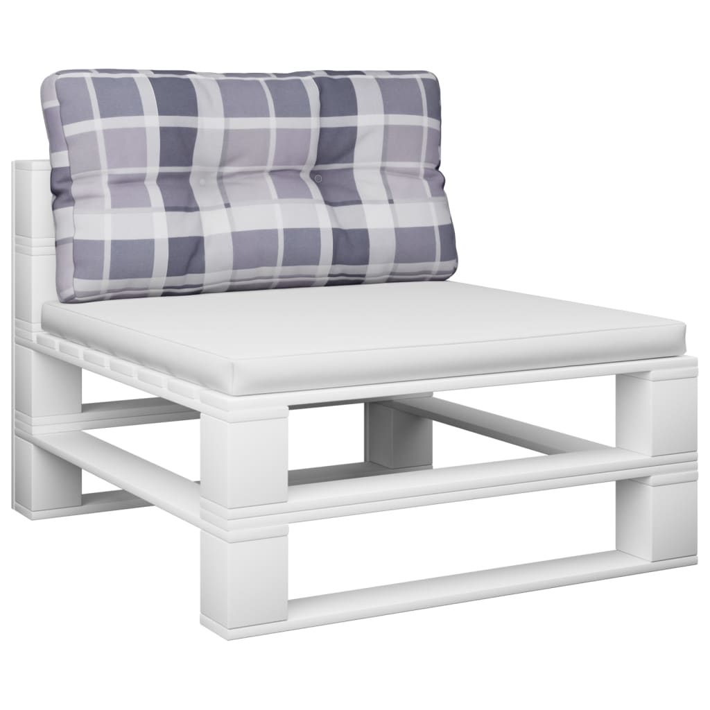 Palettensofa-Kissen Grau Karomuster 70x40x10 cm