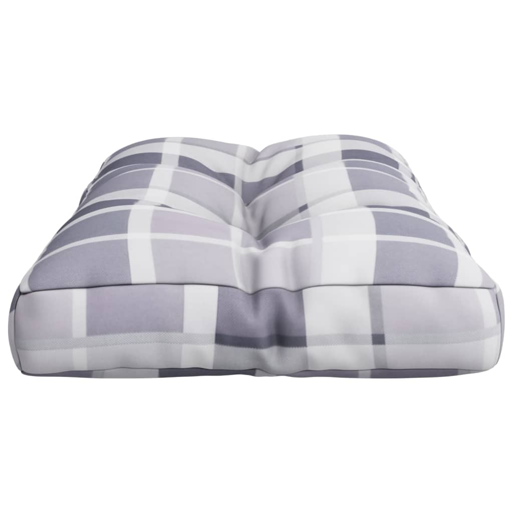 Palettensofa-Kissen Grau Karomuster 70x40x10 cm