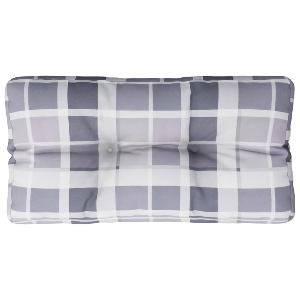 Palettensofa-Kissen Grau Karomuster 70x40x10 cm