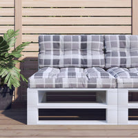 Thumbnail for Palettensofa-Kissen Grau Karomuster 70x40x10 cm