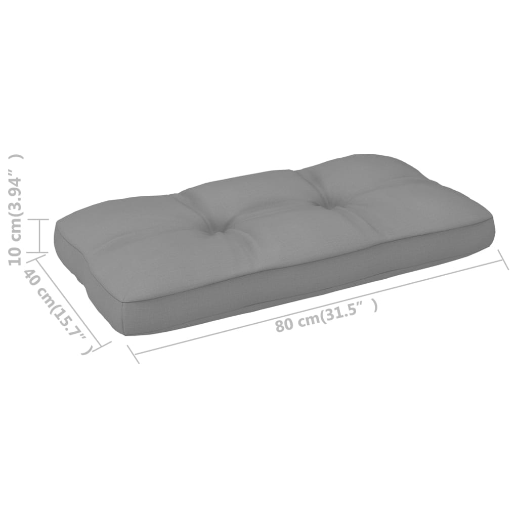 Palettenkissen Grau 80x40x10 cm Stoff