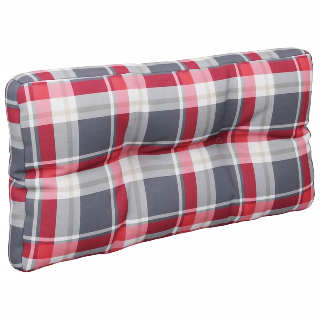 Palettenkissen Rot Karomuster 80x40x10 cm Stoff