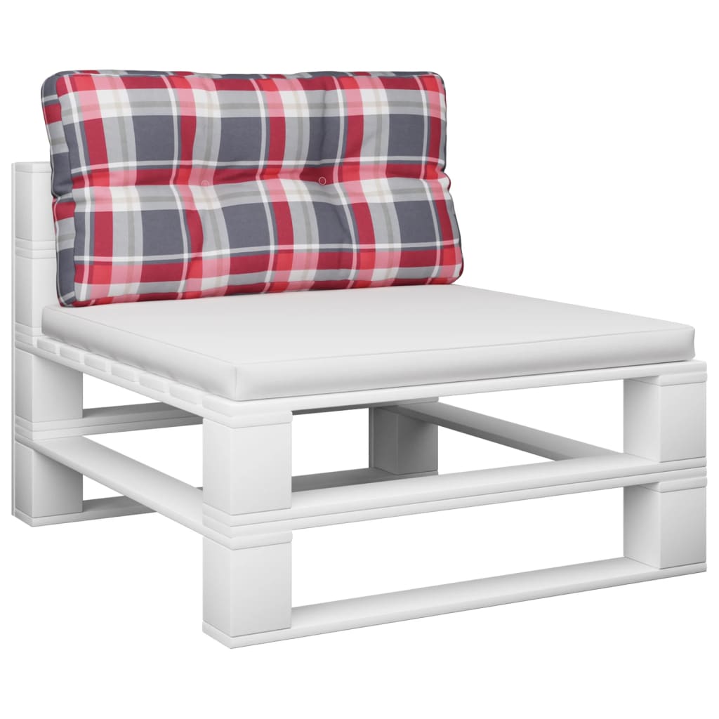 Palettenkissen Rot Karomuster 80x40x10 cm Stoff