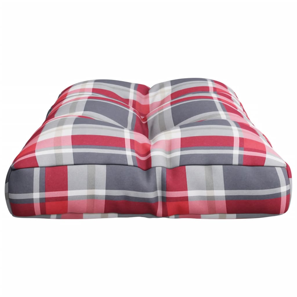 Palettenkissen Rot Karomuster 80x40x10 cm Stoff