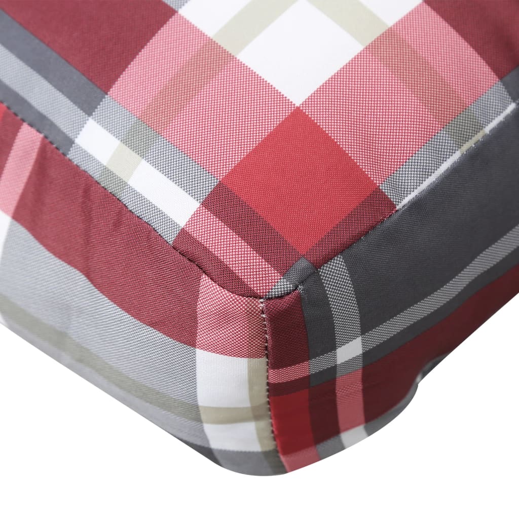Palettenkissen Rot Karomuster 80x40x10 cm Stoff