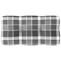 Thumbnail for Palettenkissen Grau Karomuster 80x40x10 cm Stoff