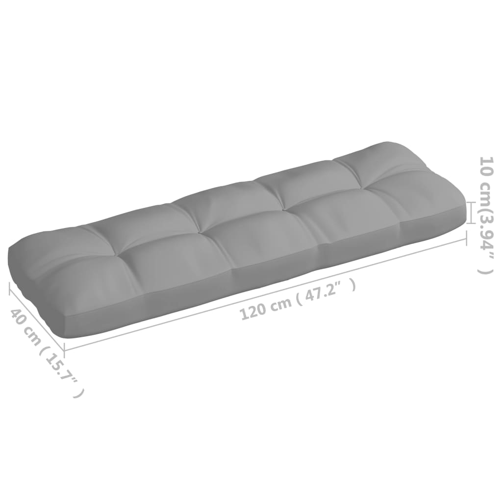 Palettensofa-Kissen Grau 120x40x10 cm