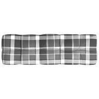 Thumbnail for Palettensofa-Kissen Grau Karomuster 120x40x10 cm