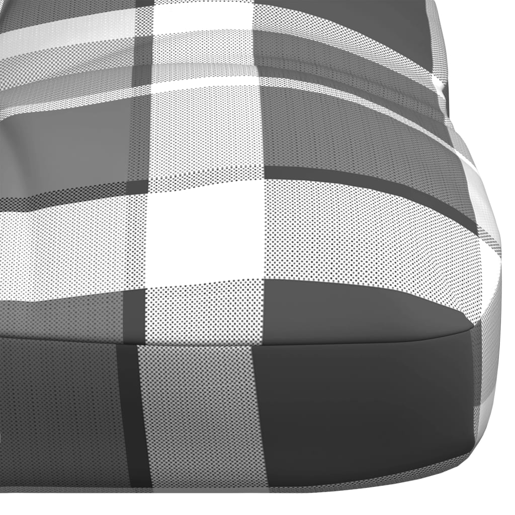 Palettensofa-Kissen Grau Karomuster 120x40x10 cm