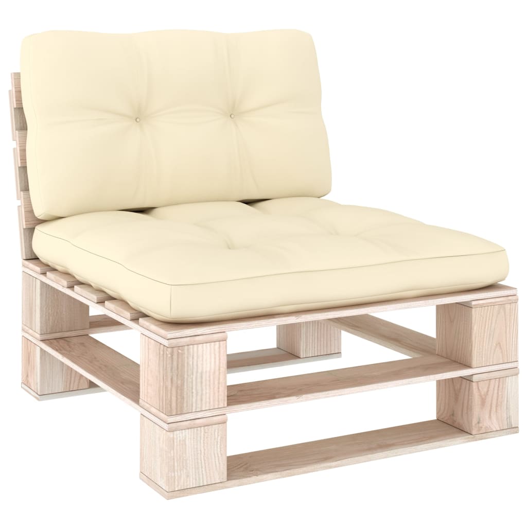 Palettenkissen 2-tlg. Creme Stoff