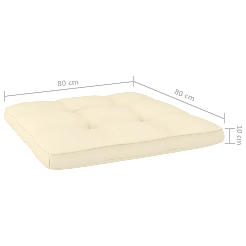 Palettenkissen 2-tlg. Creme Stoff